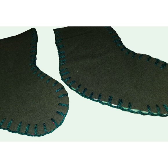 BaaBaaZuzu Handmade One of a kind Wool Knit Christmas Stockings Eco Friendly - Picture 7 of 9